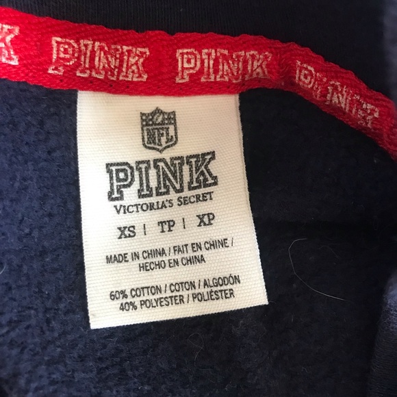 Victoria's Secret Pink NFL New England Patriots 1/4 Zip Hoodie Sweatshirt - Picture 4 of 5
